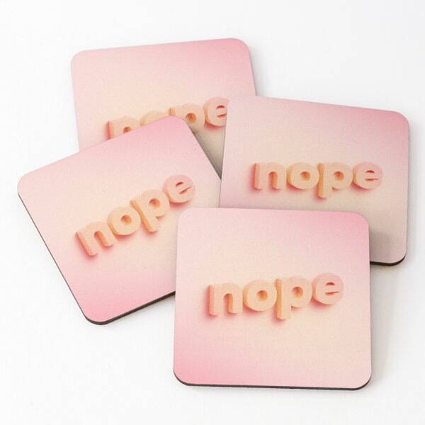 Item preview, Nope 3D lettering on peach pink background  designed and sold by helga-wigandt.