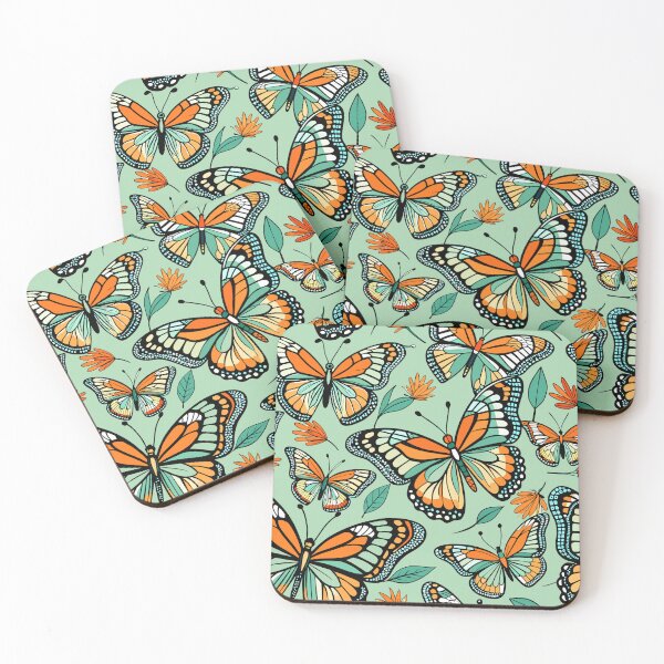 Item preview, Timeless Elegance: Mini Monarch Butterfly Vintage Line Drawing Wallpaper Patterns designed and sold by Rosa Elena Albornoz Mendez.