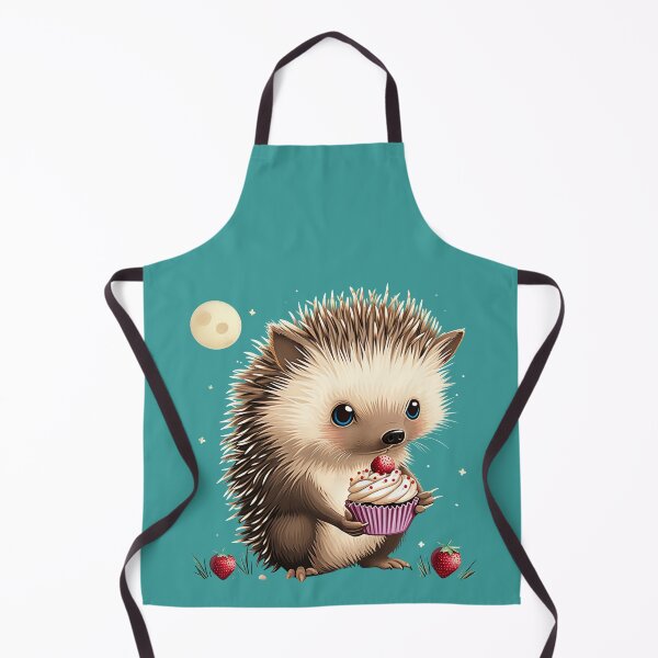 Item preview, Cute Hedgehog's Strawberry Cupcake Sweet Treat Cottagecore designed and sold by nat82.