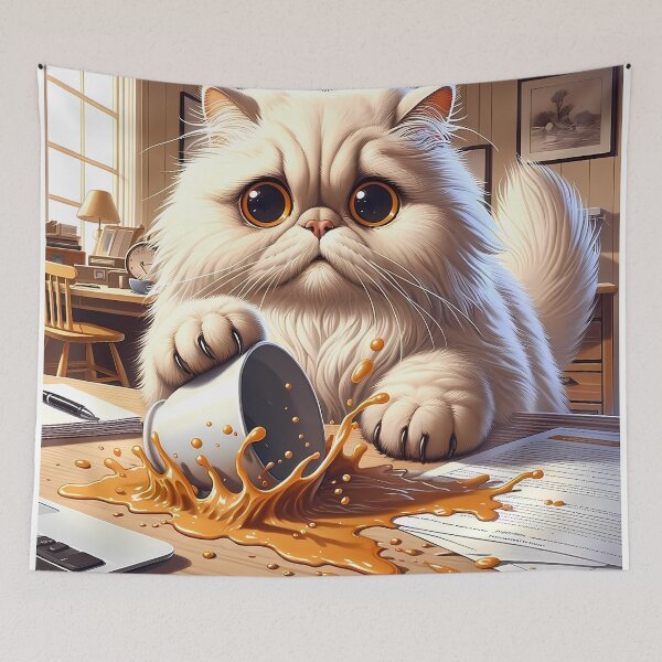 Item preview, Coffee Catastrophe: Creamy Spill by Mr. Whiskers designed and sold by Felix Tanner.