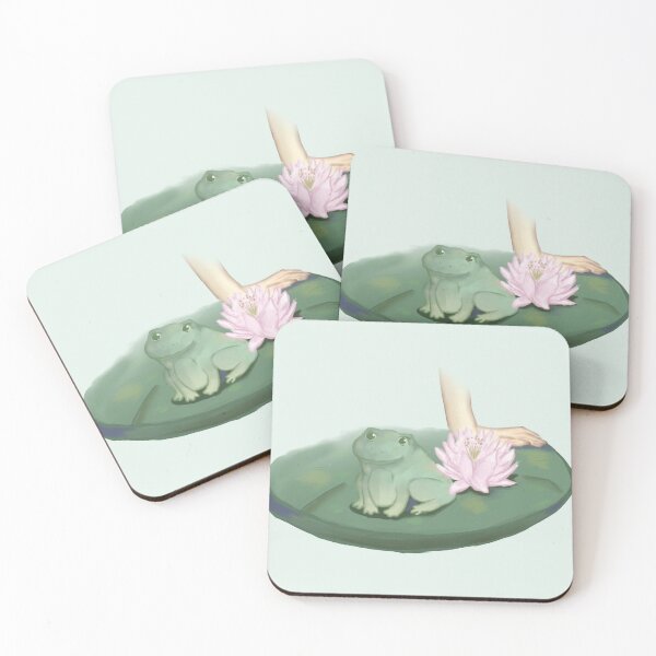 Item preview, Cute frog with water lily designed and sold by lydrawingz.