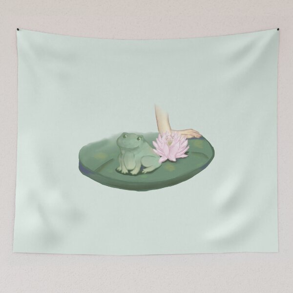 Item preview, Cute frog with water lily designed and sold by lydrawingz.