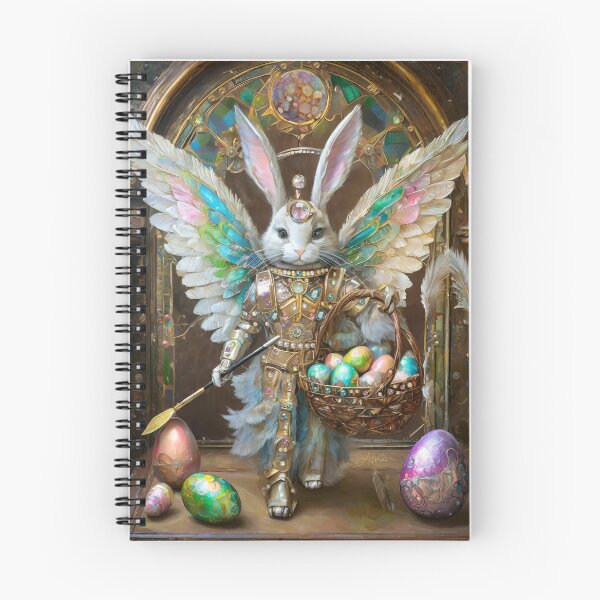 Item preview, Easter Bunny Angel Knight Delivering Easter Eggs designed and sold by Lee Hiller Designs.