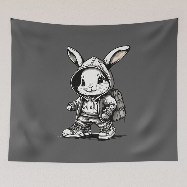 Item preview, A bunny rabbit dressed in a hoodie designed and sold by Firas Aljazzar.