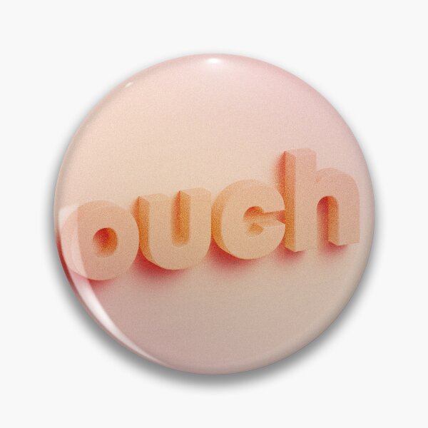 Item preview, Ouch 3D lettering on peach pink background  designed and sold by helga-wigandt.