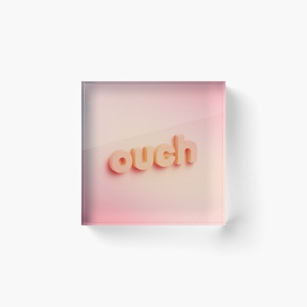 Item preview, Ouch 3D lettering on peach pink background  designed and sold by helga-wigandt.