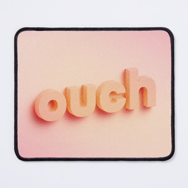 Item preview, Ouch 3D lettering on peach pink background designed and sold by helga-wigandt.