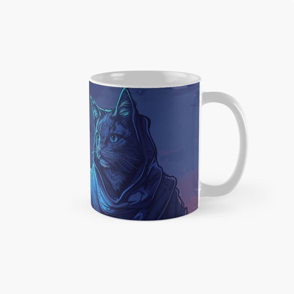 Item preview, Cat sorcerer casting light spell to highlight his surroundings in the medieval town designed and sold by EpicFantasy.