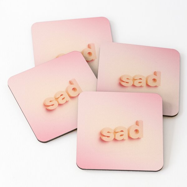 Item preview, Sad 3D lettering on peach pink background  designed and sold by helga-wigandt.