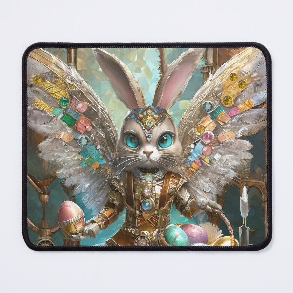 Artikelvorschau, Osterhasen-Engelsritterlehrling mit Ostereiern entworfen und verkauft von Lee Hiller Designs.