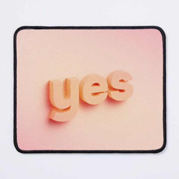 Item preview, Yes 3D lettering on peach pink background designed and sold by helga-wigandt.