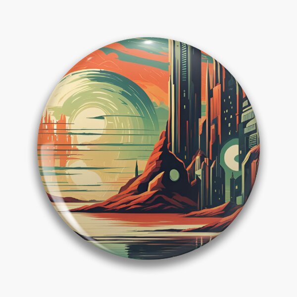 Artikelvorschau, Retro Science Fiction Landscape - Greetings from our Space Resort entworfen und verkauft von VauKaArtShop.
