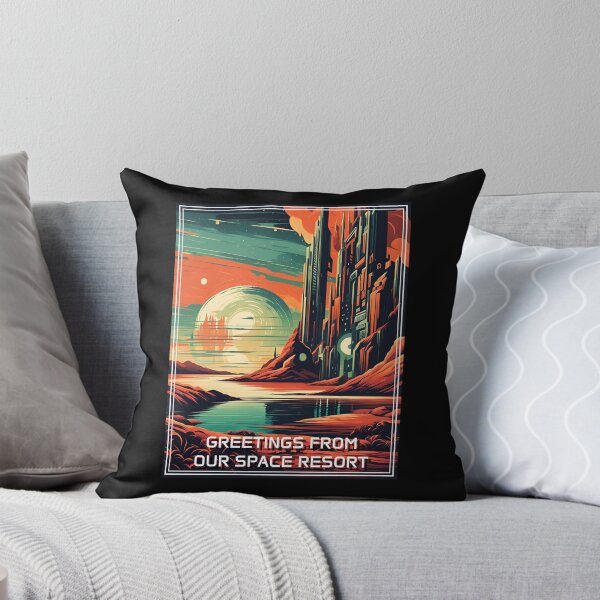 Artikelvorschau, Retro Science Fiction Landscape - Greetings from our Space Resort entworfen und verkauft von VauKaArtShop.