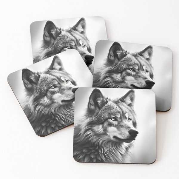 Item preview, Black and white Wolf pencil drawing  designed and sold by Pencil-Art.