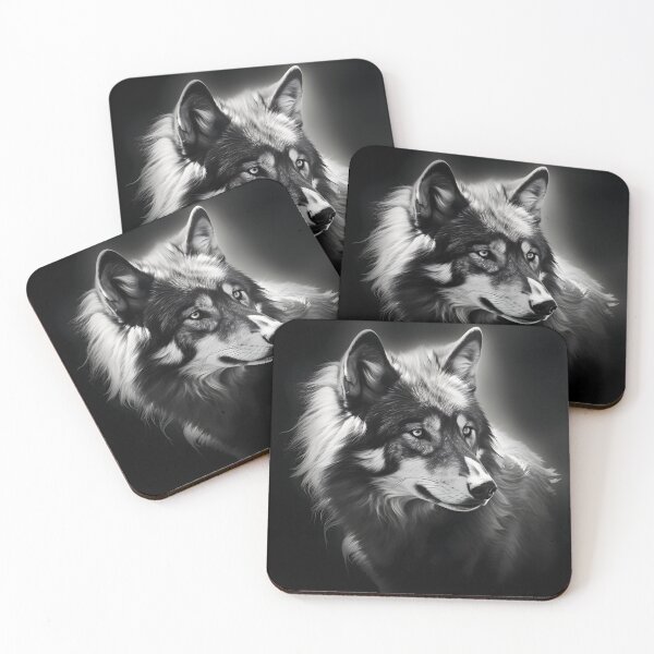 Item preview, Black and white Wolf pencil drawing  designed and sold by Pencil-Art.
