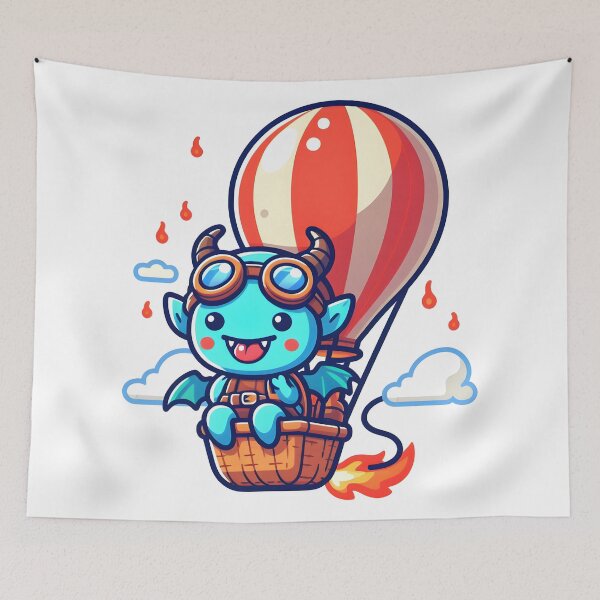 Item preview, Kawaii Buoyant Demon: Wearing Aviator Goggles designed and sold by CanvasCutie.