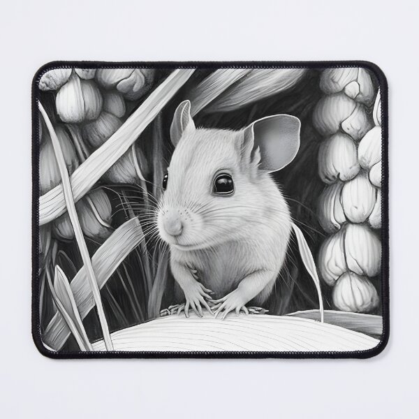 Item preview, Black and White Mouse Pencil Drawing designed and sold by Pencil-Art.