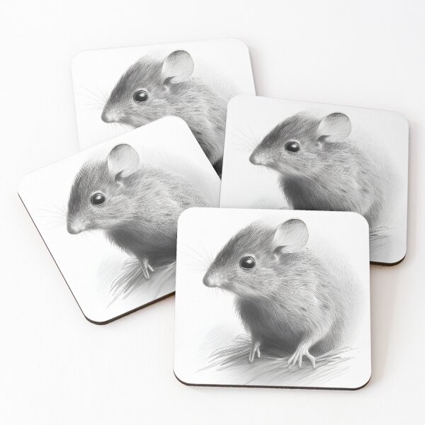 Item preview, Black and White Mouse Pencil Drawing designed and sold by Pencil-Art.