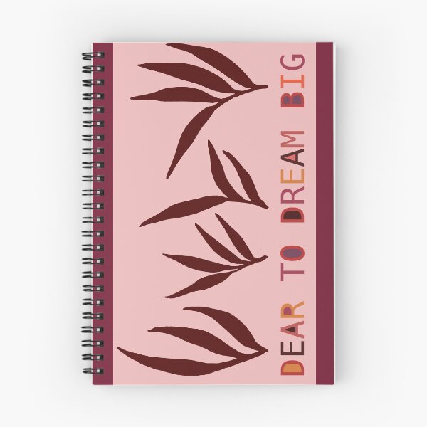 Item preview, Dear to dream big lettering with dark red leaves on pink background designed and sold by AlessandraWood.