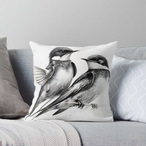 Item preview, Black and White Bird Pencil Drawing designed and sold by Pencil-Art.