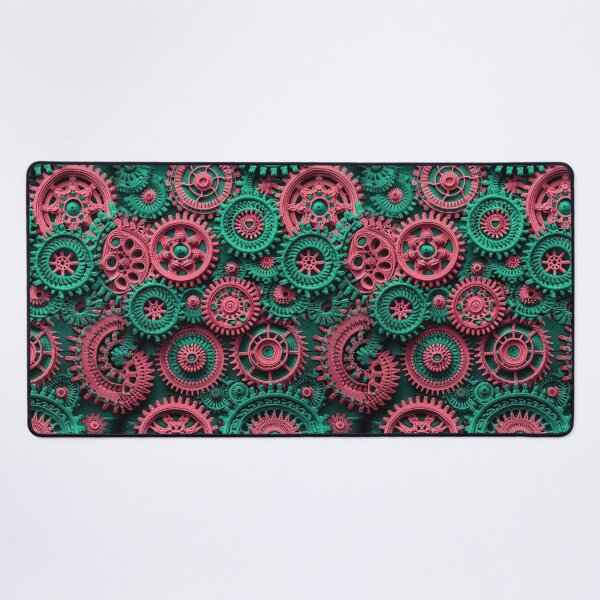 Item preview, Crochet Steampunk Gear Pattern Pink Cyan designed and sold by Geek Updated.