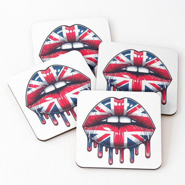 Item preview, Lips drip, UK flag, Union Jack flag lips designed and sold by iclipart.