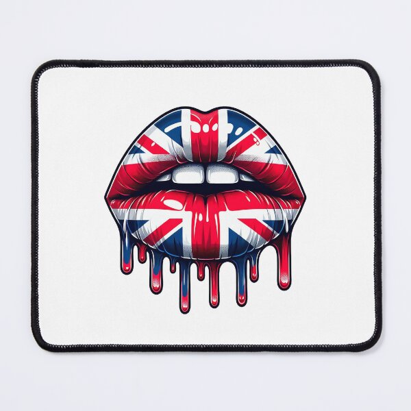 Item preview, Lips drip, UK flag, Union Jack flag lips designed and sold by iclipart.