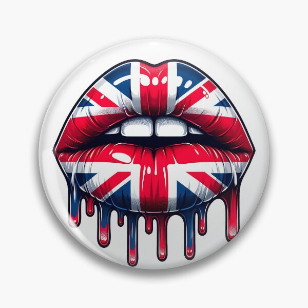 Item preview, Lips drip, UK flag, Union Jack flag lips designed and sold by iclipart.