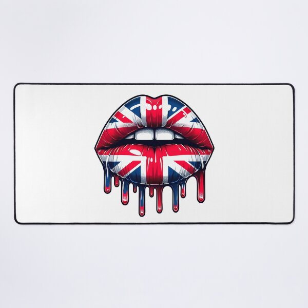 Item preview, Lips drip, UK flag, Union Jack flag lips designed and sold by iclipart.