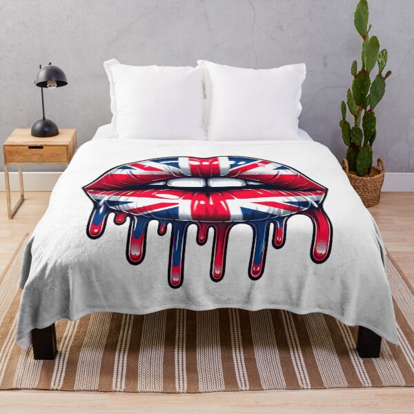 Item preview, Lips drip, UK flag, Union Jack flag lips designed and sold by iclipart.
