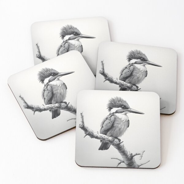 Item preview, Black and White Bird Pencil Drawing designed and sold by Pencil-Art.