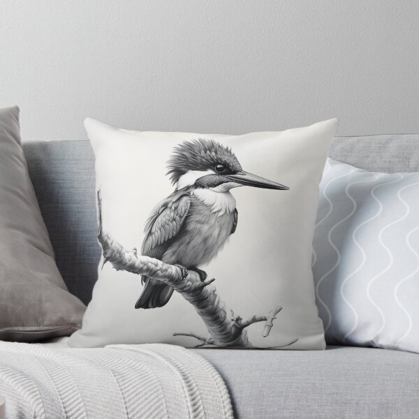 Item preview, Black and White Bird Pencil Drawing designed and sold by Pencil-Art.