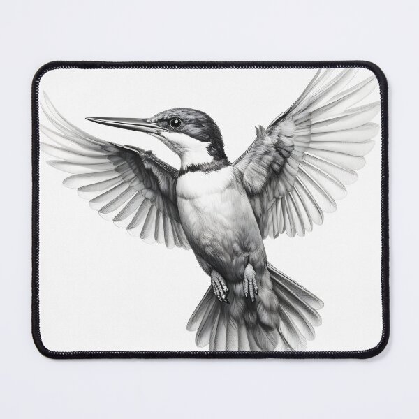 Item preview, Black and White Bird Pencil Drawing designed and sold by Pencil-Art.