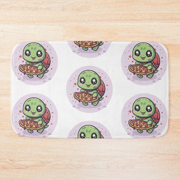 Item preview, Funny cute kawaii turtle eating pizza designed and sold by Trend-Beaver.