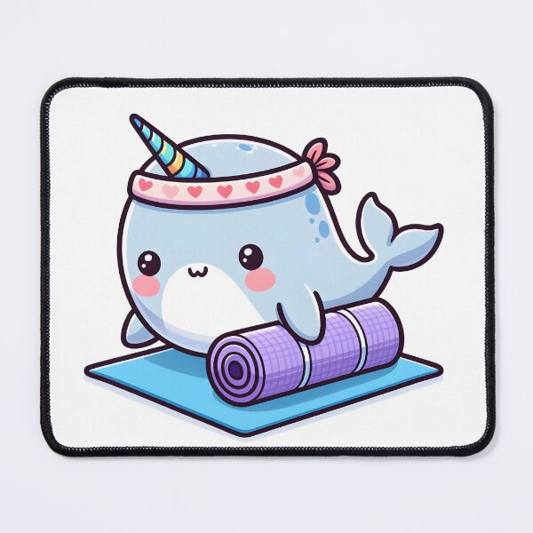 Item preview, Kawaii Narwhal: A Yoga Mat And Headband designed and sold by CanvasCutie.