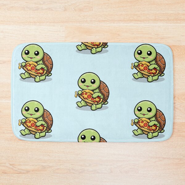 Item preview, Funny cute kawaii turtle eating pizza designed and sold by Trend-Beaver.