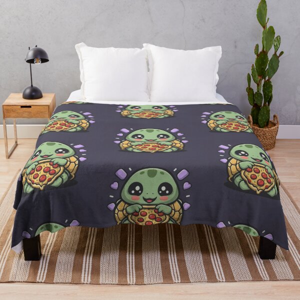 Item preview, Funny cute kawaii turtle eating pizza designed and sold by Trend-Beaver.
