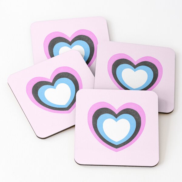 Item preview, 90s pink blue and black heart shaped eraser designed and sold by prntsystm.