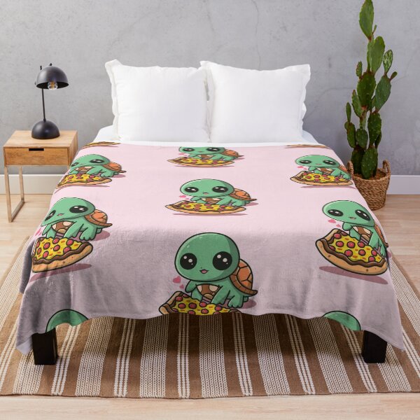 Item preview, Funny cute kawaii turtle eating pizza designed and sold by Trend-Beaver.