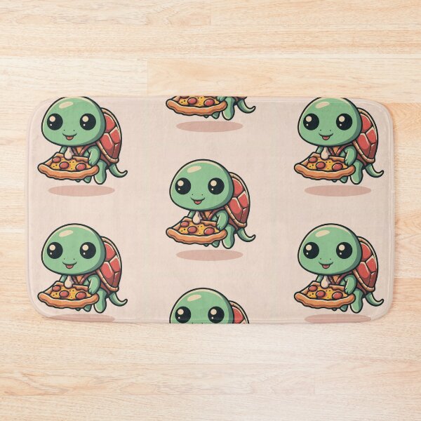 Item preview, Funny cute kawaii turtle eating pizza designed and sold by Trend-Beaver.