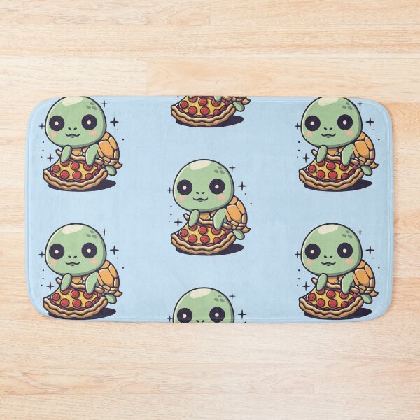 Item preview, Funny cute kawaii turtle eating pizza designed and sold by Trend-Beaver.