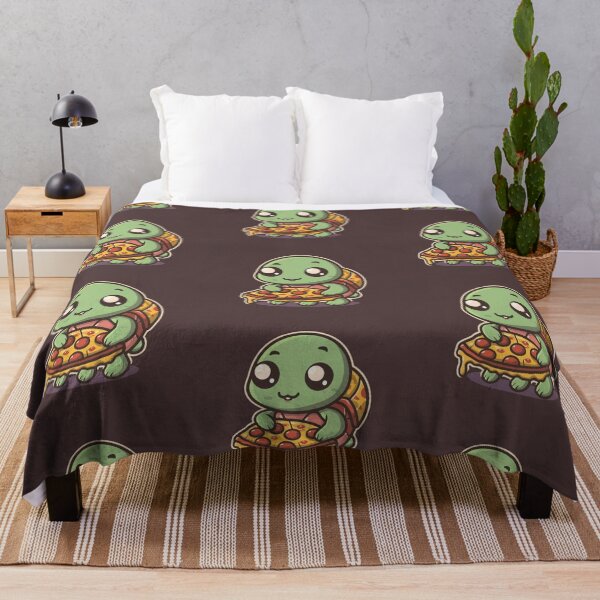 Item preview, Funny cute kawaii turtle eating pizza designed and sold by Trend-Beaver.