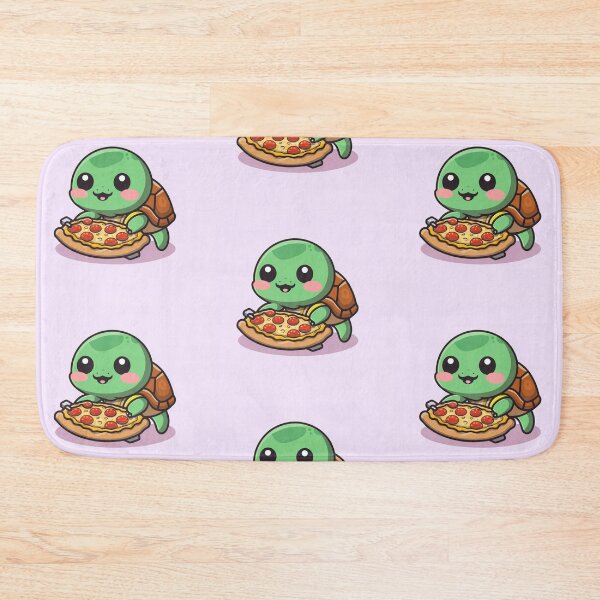 Item preview, Funny cute kawaii turtle eating pizza designed and sold by Trend-Beaver.