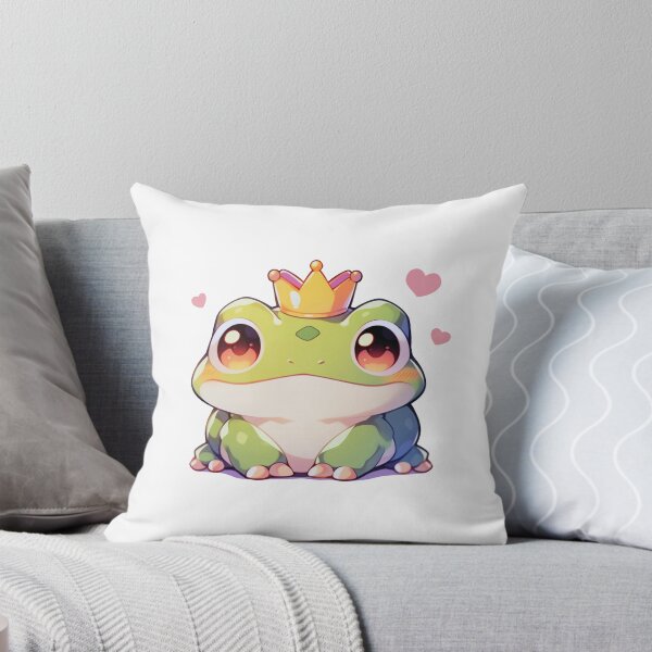 Item preview, Cute Kawaii Froggy in a Crown Frog with Hearts designed and sold by CozyKawaiiArt.
