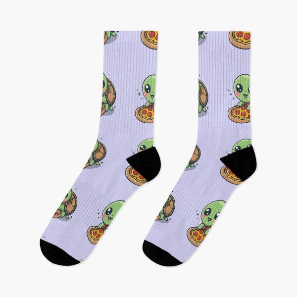 Item preview, Funny cute kawaii turtle eating pizza designed and sold by Trend-Beaver.