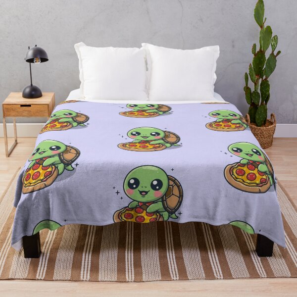 Item preview, Funny cute kawaii turtle eating pizza designed and sold by Trend-Beaver.