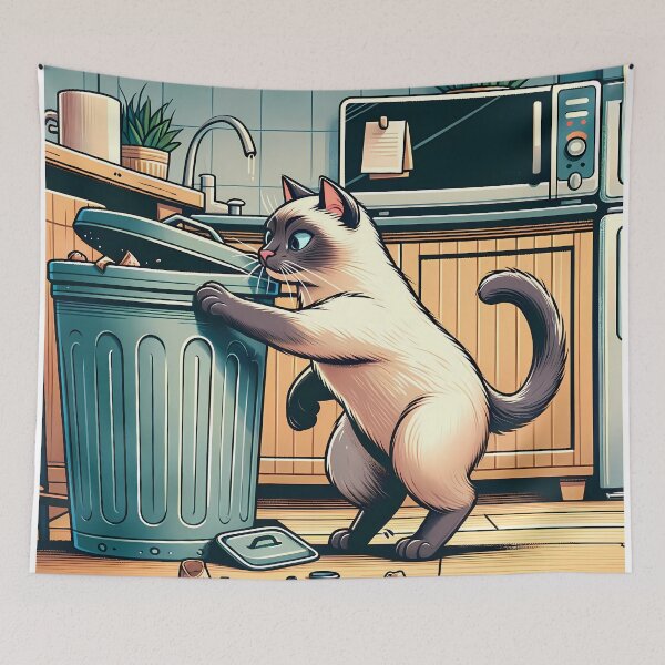 Item preview, Midnight Snack Heist: Siamese's Trashy Adventure designed and sold by Felix Tanner.