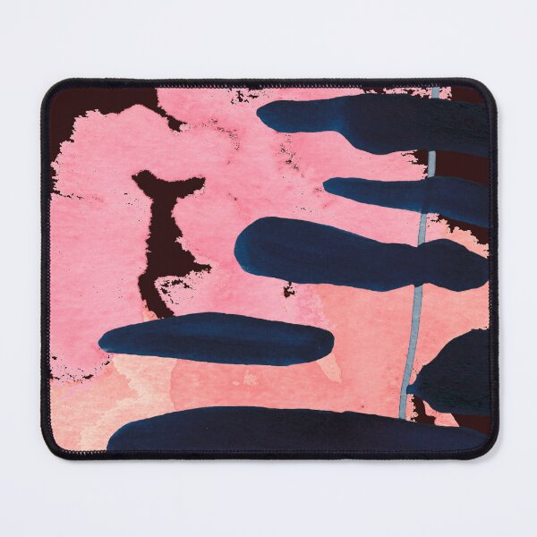Item preview, Blue watercolour tree in sunset with pink background  designed and sold by AlessandraWood.