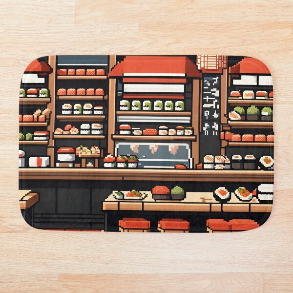 Aperçu de l'œuvre Bar à Sushi Pixelisé créée et vendue par VeiledVision.