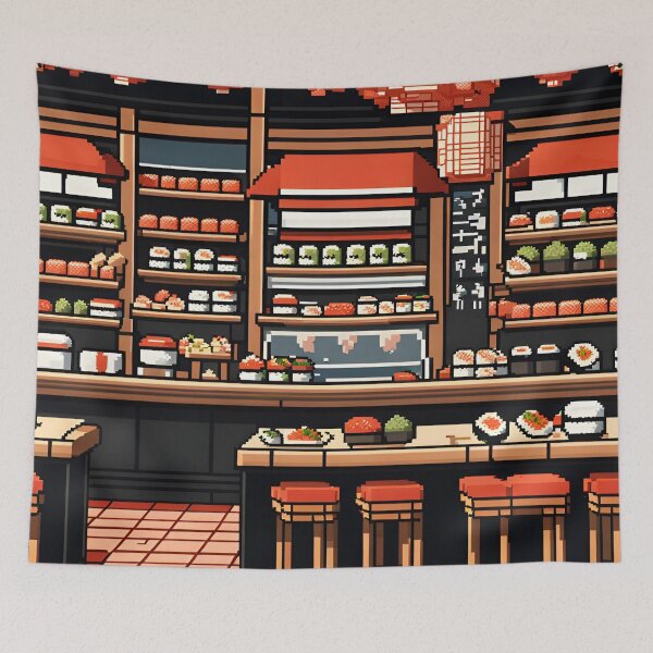 Item preview, Pixelated Sushi Bar designed and sold by VeiledVision.